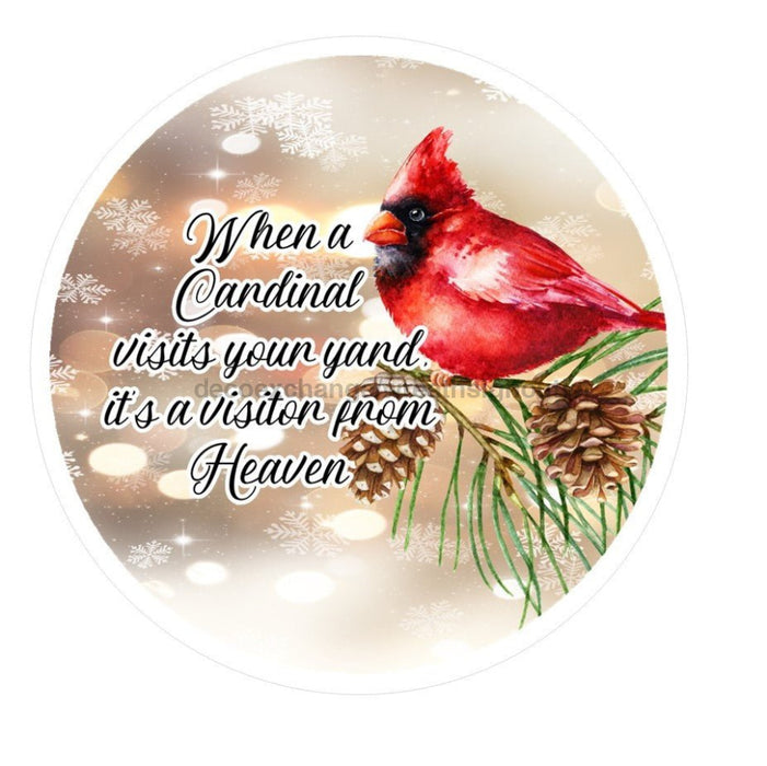 Vinyl Decal | Cardinal Visits | Winter | Religious - Unique in the Creek LTD