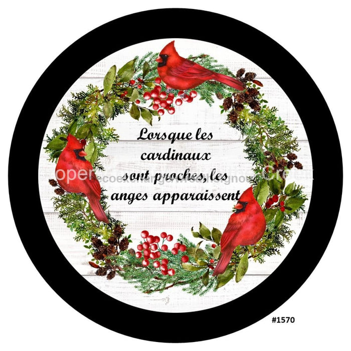 Vinyl Decal | Cardinaux Les Anges | Cardinals | Angels | Winter | French - Unique in the Creek LTD