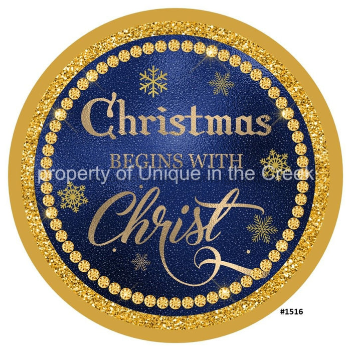 Vinyl Decal | Christmas Begins With Christ | Christmas | Religious - Unique in the Creek LTD