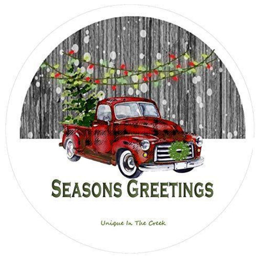 Vinyl Decal | Christmas Truck | Buffalo | Check | Winter - Unique in the Creek LTD
