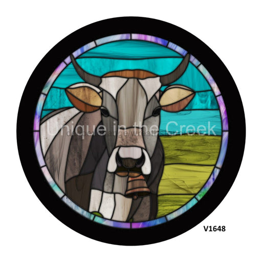 VINYL DECAL | COW / FARM SCENERY | STAINED GLASS LOOK | SPRING | EVRYDAY - Unique in the Creek LTD