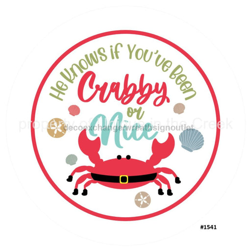 Vinyl Decal | Crabby or Nice | Sea Shells / Crab | Christmas - Unique in the Creek LTD