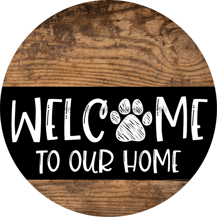 Wreath Sign Dog Welcome To Our Home Decoe-2324 For Round vinyl