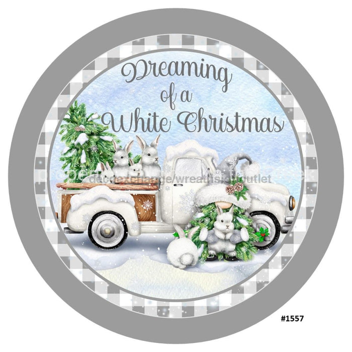 Vinyl Decal | Dreaming | White Christmas | Bunnies / Truck | Check | Christmas | Winter - Unique in the Creek LTD