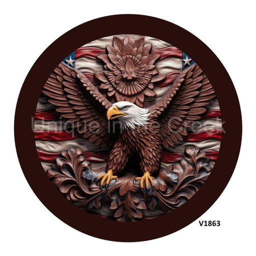 VINYL DECAL | EAGLE | WOOD CARVING | PARIOTIC | AMERICAN FLAG - Unique in the Creek LTD