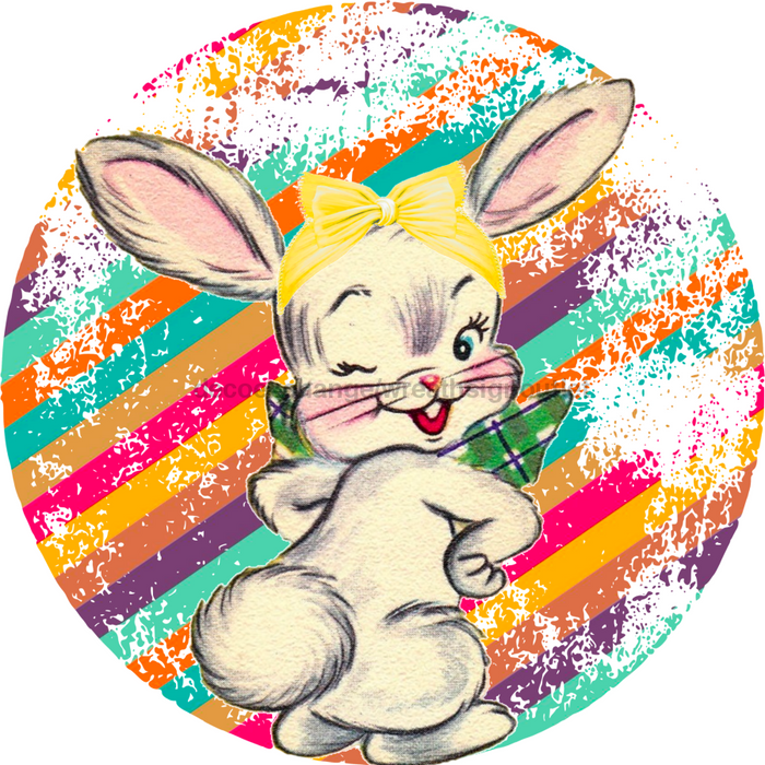 Wreath Sign, Easter Sign, Grunge Sign, 10" Round Metal Sign DECOE-405, Sign For Wreath, DecoExchange - DecoExchange