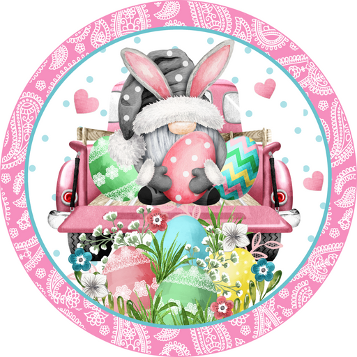 Vinyl Decal, Easter Sign, Spring Sign, 10" Round Metal Sign VINYL-DECOE-269, Sign For Wreath, DecoExchange - DecoExchange