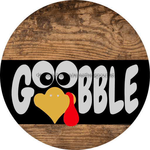 Wreath Sign Fall Gobble Decoe-2331 For Round vinyl