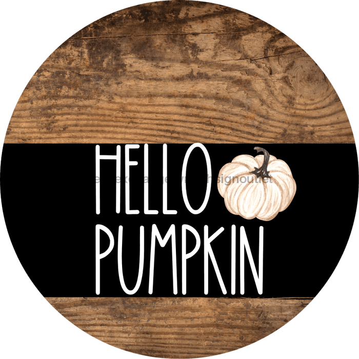 Wreath Sign Fall Hello Pumpkin Decoe-2344 For Round vinyl