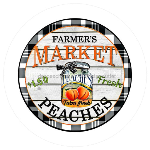 VINYL DECAL | FARMER'S MARKET | PEACHES | PLAID | SUMMER - Unique in the Creek LTD