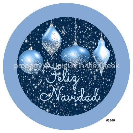 Vinyl Decal | Feliz Navidad | Ornaments | Snowflakes | Christmas | Spanish - Unique in the Creek LTD