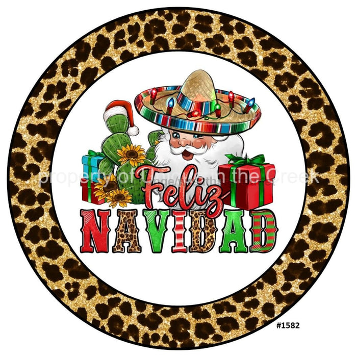 Vinyl Decal | Feliz Navidad | Santa | Sombraro | Cactus | Christmas | Spanish - Unique in the Creek LTD
