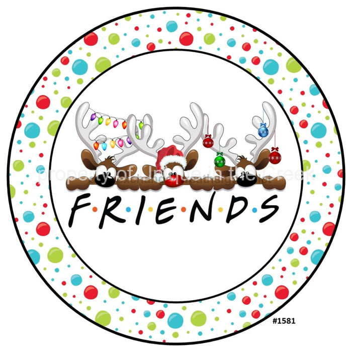 Vinyl Decal | Friends | Reindeer / Lights | Polka Dots | Winter | Christmas - Unique in the Creek LTD