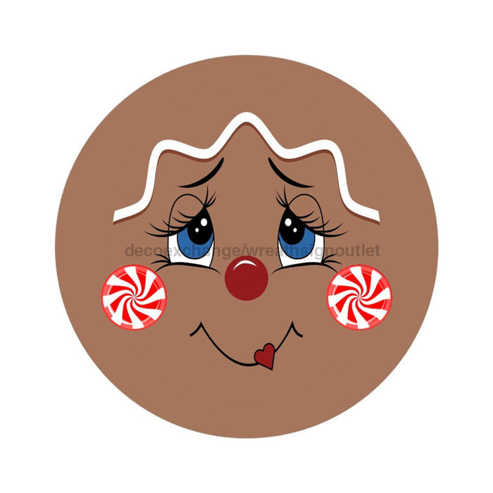 Vinyl Decal | Gingerbread Girl Face | Christmas | Winter - Unique in the Creek LTD