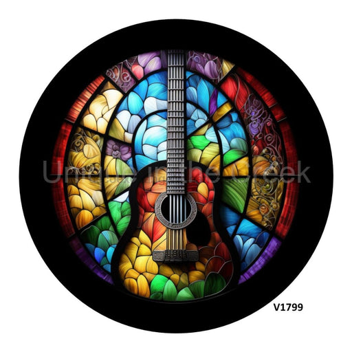 VINYL DECAL | GUITAR | STAINED GLASS | MUSIC - Unique in the Creek LTD