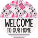 Wreath Sign Halloween Wreath Sign Funny Welcome Wednesday We Wear Pink Decoe-2392 For Round vinyl