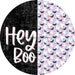 Vinyl Decal Halloween Hey Boo Pink Ghost Decoe-2364 Sign For Wreath Round 10