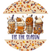 Wreath Sign Halloween Wreath Sign Pumpkin Spice Tis The Season Decoe-2407 For Round vinyl