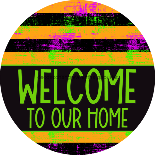 Wreath Sign Halloween Wreath Sign Welcome Decoe-2372 For Round vinyl