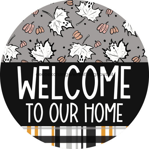 Wreath Sign Halloween Wreath Sign Welcome Fall Decoe-2369 For Round vinyl
