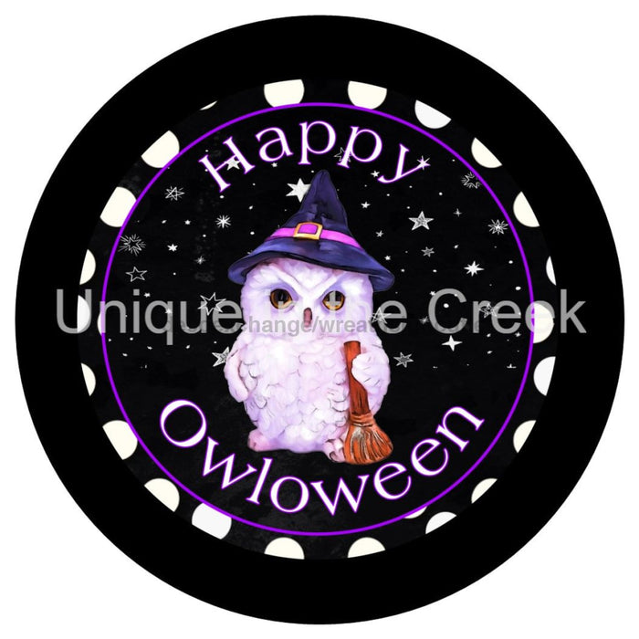 VINYL DECAL | HAPPY OWLOWEEN | WIZARD HAT | OWL | HALLOWEEN - Unique in the Creek LTD