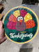 Wreath Sign, Happy Thanksgiving Turkey- 10" Round Metal Sign - TB-005, DecoExchange, Sign For Wreaths - DecoExchange