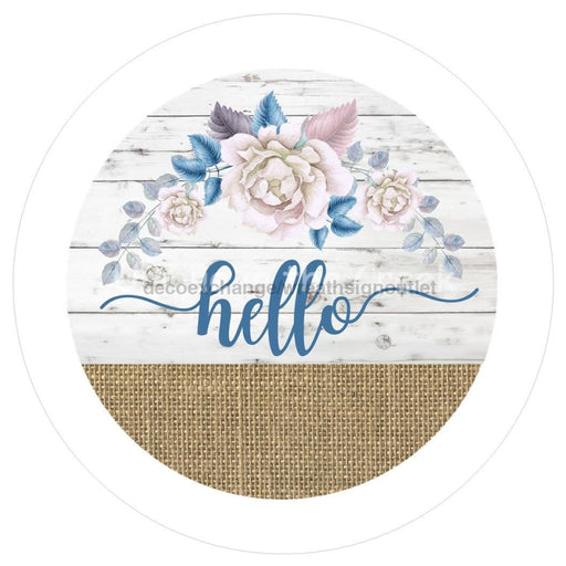 VINYL DECAL | HELLO | FLORAL & BURLAP | EVERYDAY - Unique in the Creek LTD