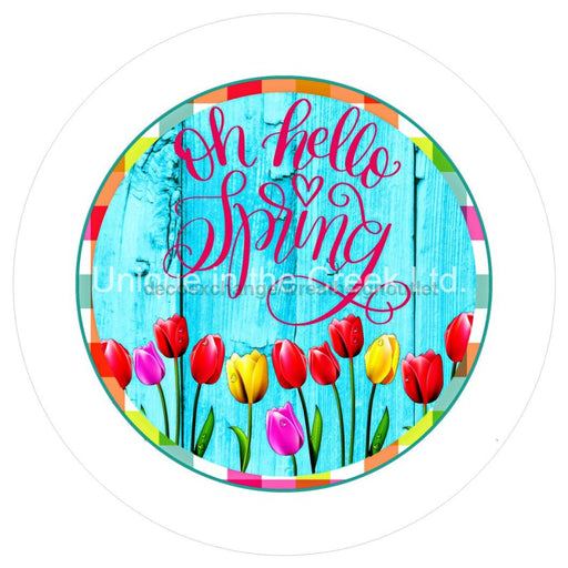VINYL DECAL | HELLO SPRING | TULIPS | SPRING - Unique in the Creek LTD