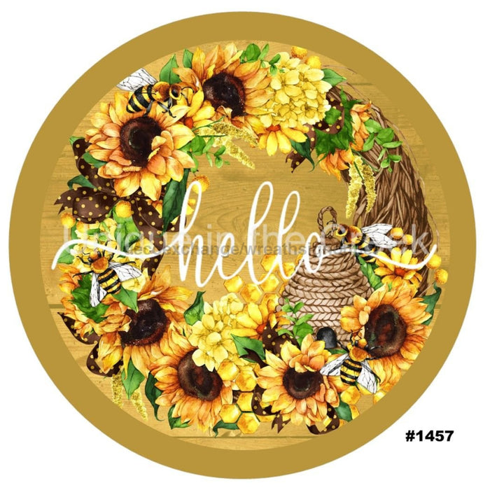 VINYL DECAL | HELLO | SUNFLOWER | SPRING | SUMMER | EVERYDAY - Unique in the Creek LTD