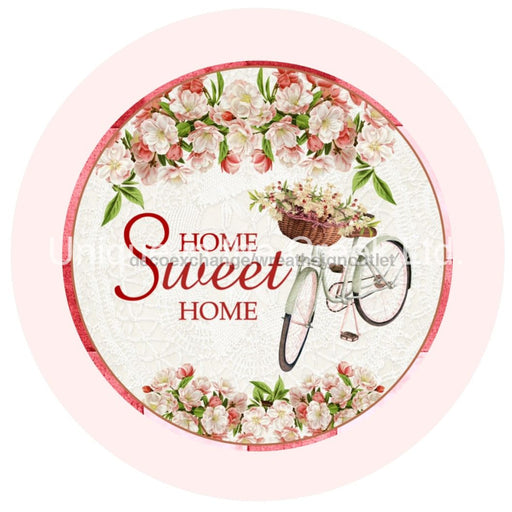 VINYL DECAL | HOME SWEET HOME | FLORAL | BIKE | EVERYDAY | SPRING | SUMMER - Unique in the Creek LTD