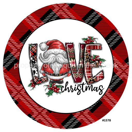 Vinyl Decal | Love Christmas | Santa | Plaid | Christmas - Unique in the Creek LTD