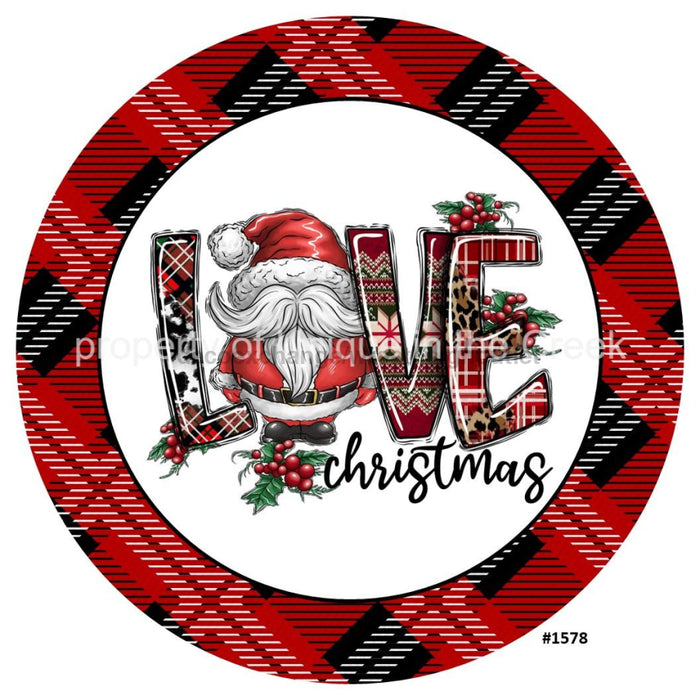 Vinyl Decal | Love Christmas | Santa | Plaid | Christmas - Unique in the Creek LTD