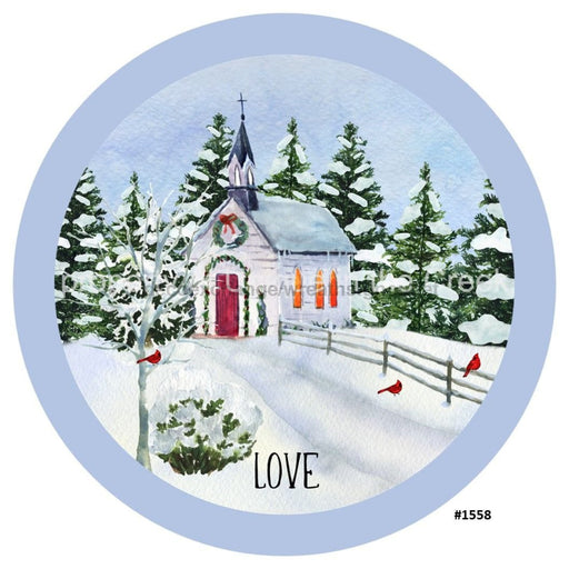 Vinyl Decal | Love | Church | Cardinals | Winter Scene | Winter | Christmas - Unique in the Creek LTD