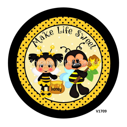 VINYL DECAL | MAKE LIFE SWEET | BEES / HONEY | SPRING | EVERYDAY - Unique in the Creek LTD