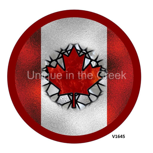 VINYL DECAL | MAPLE LEAF | RED / WHITE | STAINED GLASS LOOK | PATRIOTIC CANADA - Unique in the Creek LTD
