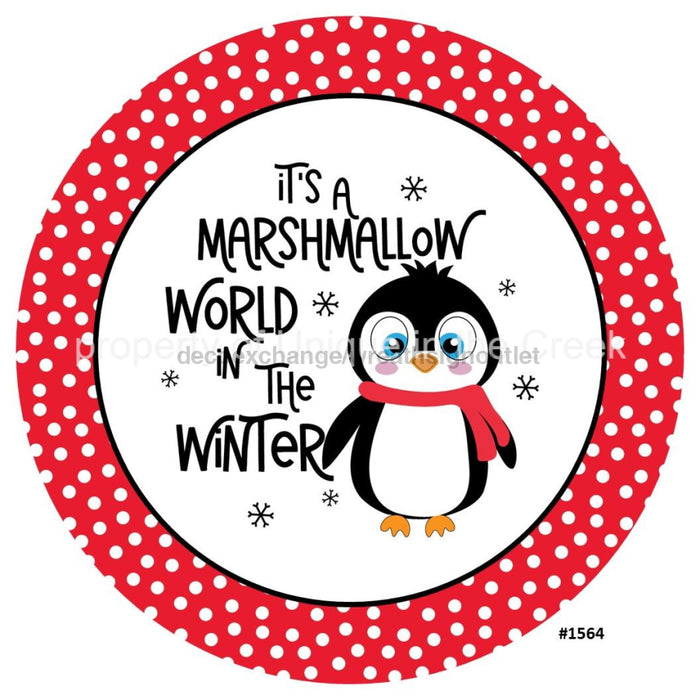 Vinyl Decal | Marshmallow World | Penguin | Polka Dots | Winter - Unique in the Creek LTD