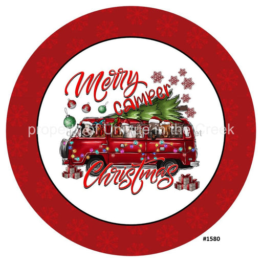 Vinyl Decal | Merry Camper Christmas | Tree / Gifts | Camper Van | Farm Animals | Christmas - Unique in the Creek LTD