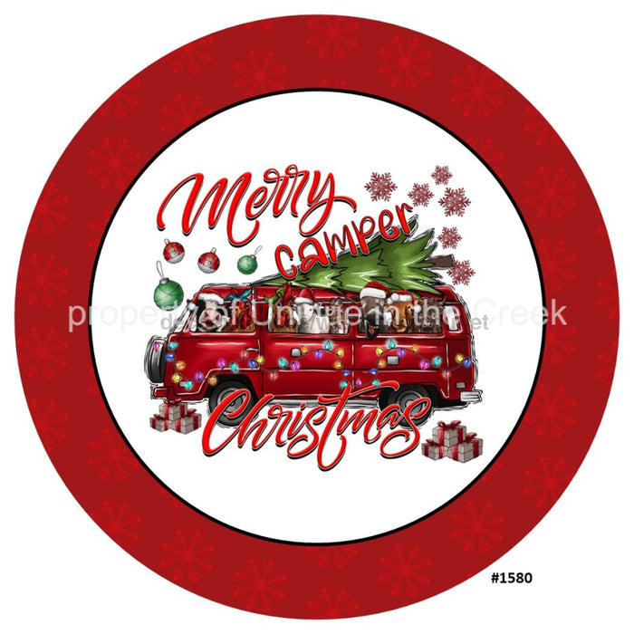 Vinyl Decal | Merry Camper Christmas | Tree / Gifts | Camper Van | Farm Animals | Christmas - Unique in the Creek LTD