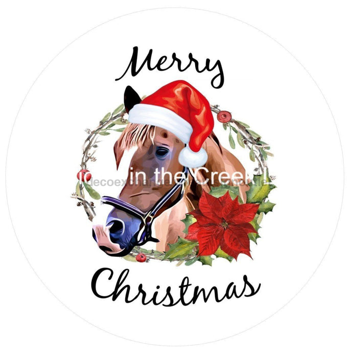 Vinyl Decal | Merry Christmas Horse | Christmas | Winter - Unique in the Creek LTD