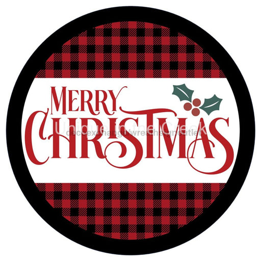 VINYL DECAL | MERRY CHRISTMAS | RED & BLACK | BUFFALO CHECK | V1360 - Unique in the Creek LTD