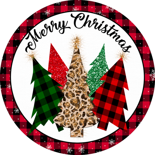 Wreath Sign, Merry Christmas, Christmas Sign, 10" Round Metal Sign DECOE-825, Sign For Wreath, DecoExchange - DecoExchange