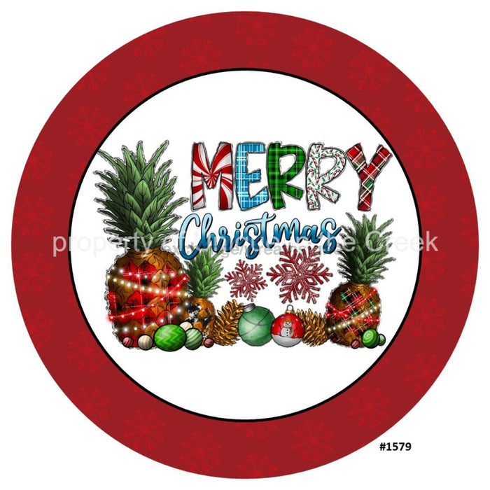 Vinyl Decal | Merry Christmas | Snowflakes | Pineapples | Christmas - Unique in the Creek LTD