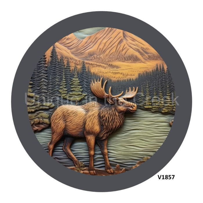 VINYL DECAL | MOOSE | WOOD CARVING | EVERYDAY - Unique in the Creek LTD