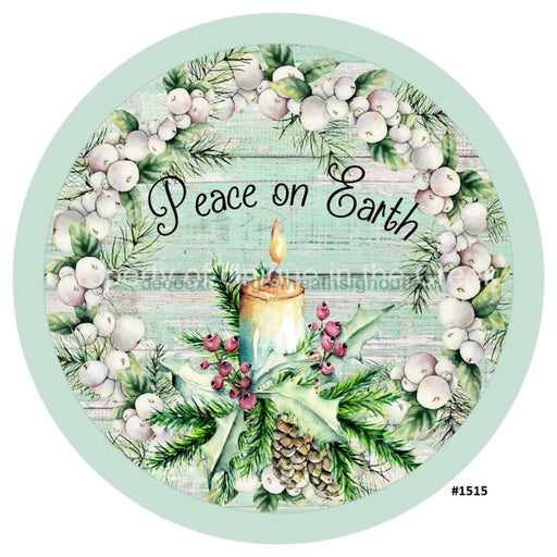Vinyl Decal | Peace on Earth | Greenery / Wood | Christmas - Unique in the Creek LTD