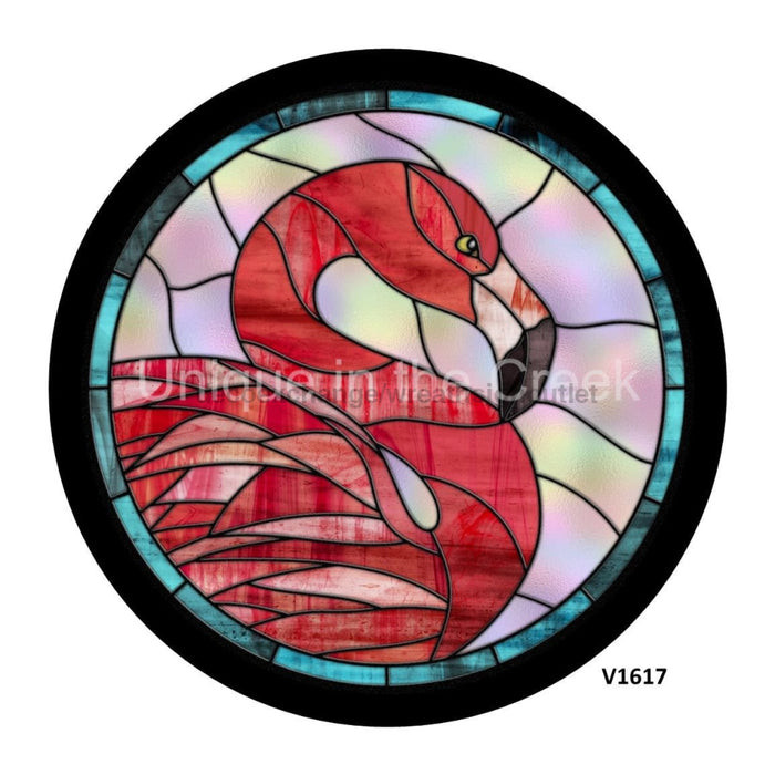 VINYL DECAL | PINK FLAMINGO | STAINED GLASS LOOK | EVERYDAY | SUMMER - Unique in the Creek LTD