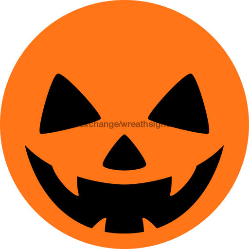 Wreath Sign Pumpkin Face Decoe-2359 For Round vinyl