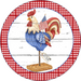 Vinyl Decal, Rooster Sign, Patriotic Sign, 10" Round Metal Sign VINYL-DECOE-254, Sign For Wreath, DecoExchange - DecoExchange