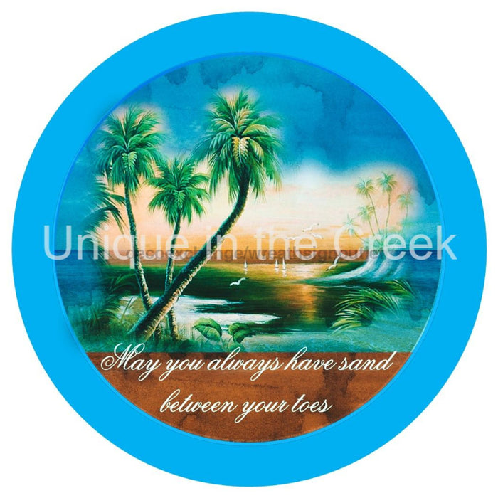 VINYL DECAL | SAND BETWEEN YOUR TOES | BEACH | PALM TREES | SUMMER | OCEAN - Unique in the Creek LTD