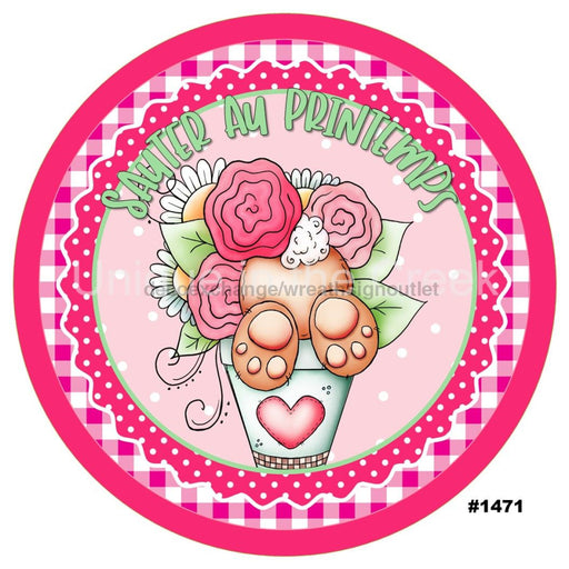 Vinyl Decal | SAUTER AU PRINTEMPS | EASTER | FRENCH | BUNNY | SPRING | RELIGIOUS | HOLIDAYS - Unique in the Creek LTD