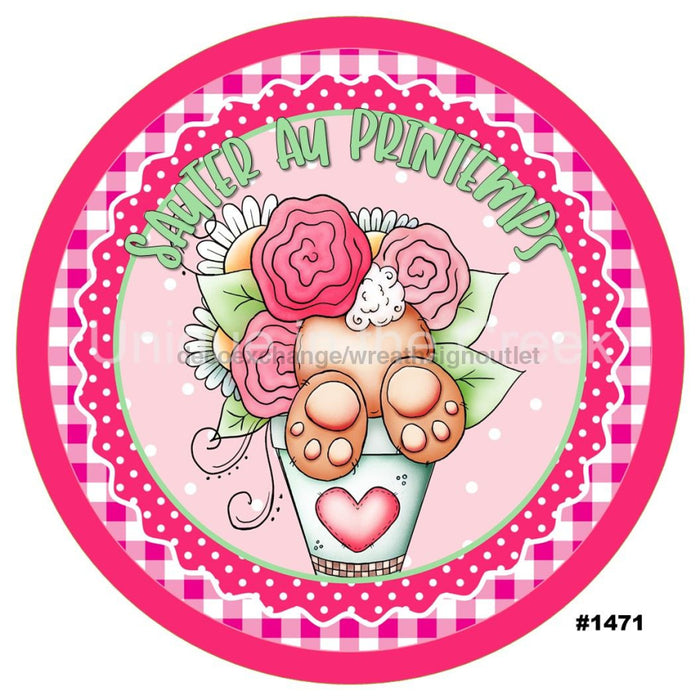 Vinyl Decal | SAUTER AU PRINTEMPS | EASTER | FRENCH | BUNNY | SPRING | RELIGIOUS | HOLIDAYS - Unique in the Creek LTD